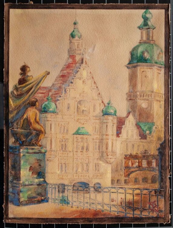 Unbekannter Künstler - Georgentor in Dresden - Aquarell - 1926