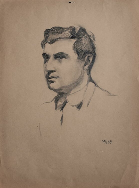 Unbekannter Künstler - Männliches Porträt - Zeichnung - 1939