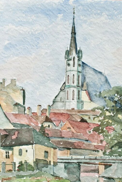 Sonja Wüsten - Krumlow (Ceský Krumlov, Tschechien) - o.J. - Aquarell