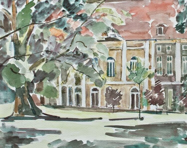 Sonja Wüsten - Herrenhaus mit Park - 1995 - Aquarell