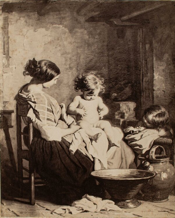 Unbekannt - Mutter mit Kindern - Fotografie (nach Meyer) - o.J.