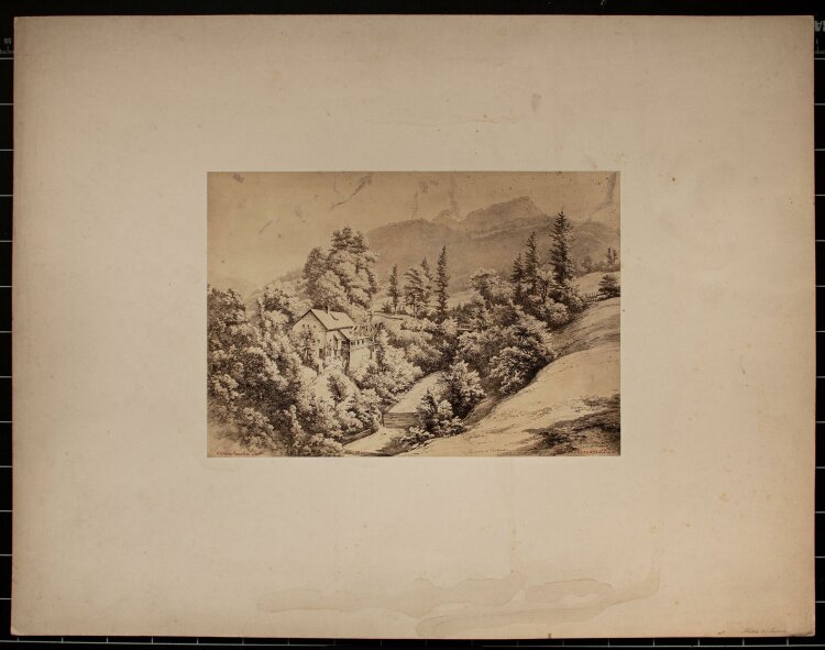 William Kemlein - Mühle bei Goisern - Fotografie (nach R. Kummer) - um 1860