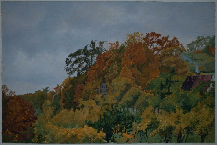 Manfred Lindemann-Frommel - Bäume im Herbst, Donaustauf  - Gouache - 1915