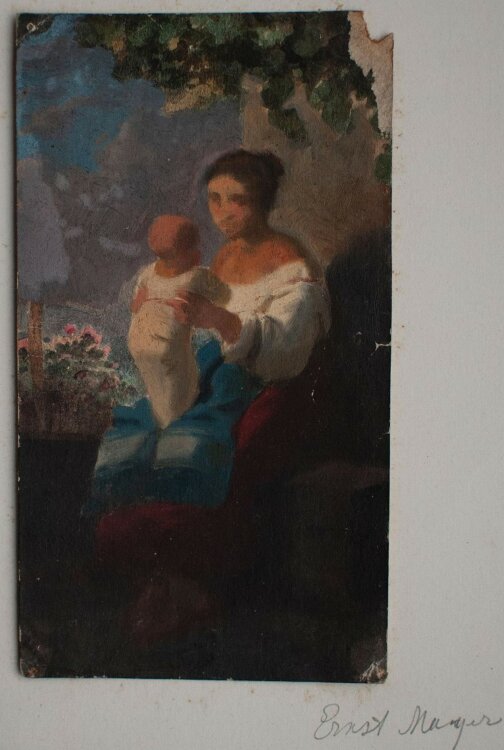 Ernst Meyer (zugeschrieben) - Mutter mit Kind - Gouache -...