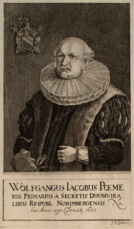 Jean-Frederic Leonart - Porträt Wolfgangus Jacobus Poemerus - Kupferstich - o.J.