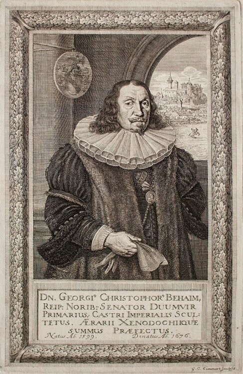 Georg Christoph Eimmart - Porträt Christoph Behaim - Kupferstich - o.J.