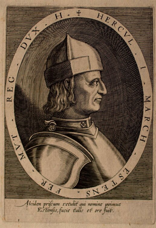 Dominicus Custos - Porträt Hercules von Este - Kupferstich - o.J.