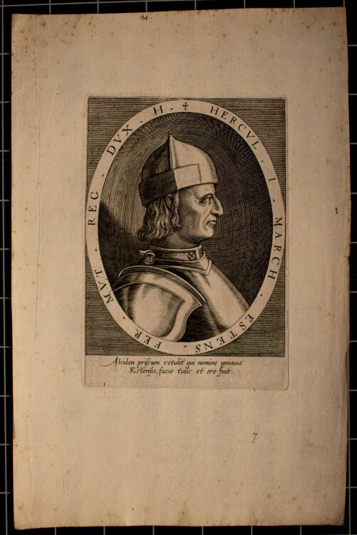Dominicus Custos - Porträt Hercules von Este - Kupferstich - o.J.