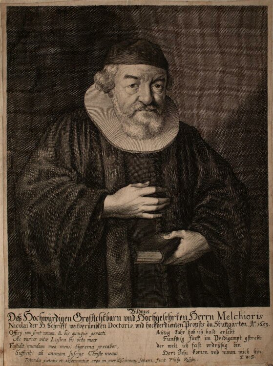 Philipp Kilian - Porträt Melchior Nicolai - Kupferstich - o.J.