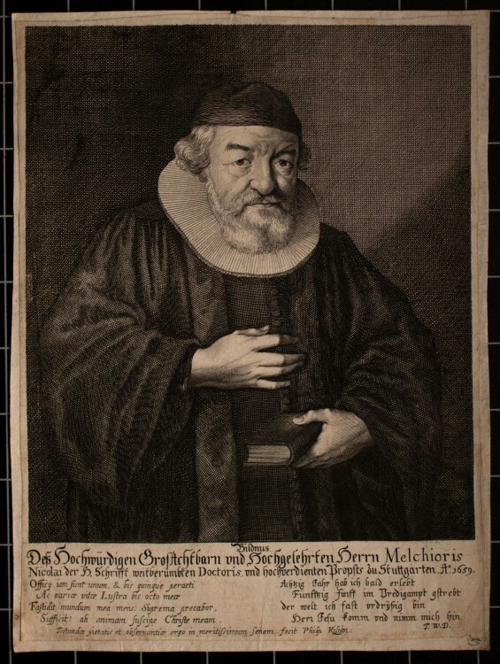 Philipp Kilian - Porträt Melchior Nicolai - Kupferstich - o.J.