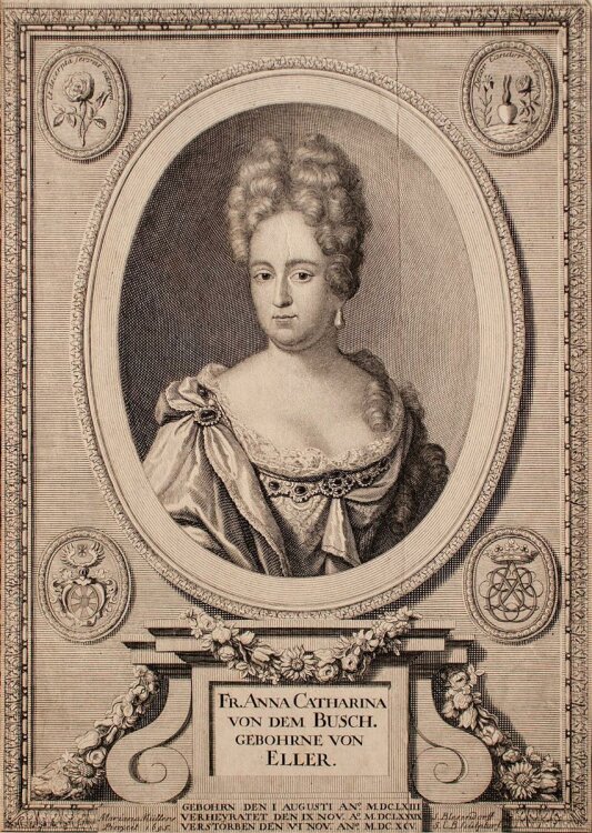 Samuel Blesendorf - Porträt Anna Catharina von dem Busch - Kupferstich - o.J.