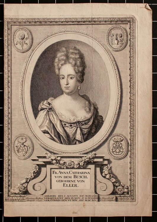 Samuel Blesendorf - Porträt Anna Catharina von dem Busch - Kupferstich - o.J.