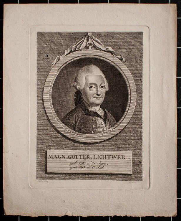 Christian Gottlieb Geyser - Porträt Gottfried Lichtwer - Kupferstich - o.J.