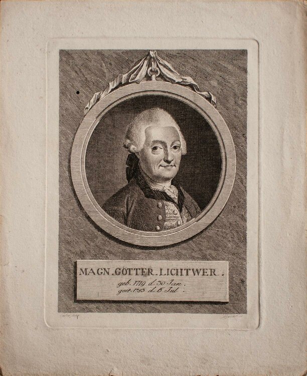 Christian Gottlieb Geyser - Porträt Gottfried Lichtwer - Kupferstich - o.J.
