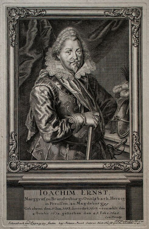 Johann Wilhelm Windter - Porträt Joachim Ernst - Kupferstich - 1740