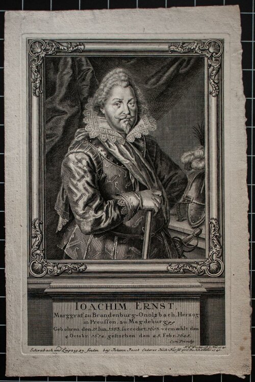 Johann Wilhelm Windter - Porträt Joachim Ernst - Kupferstich - 1740