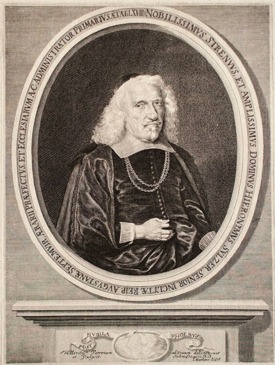 Matthäus Küsel - Porträt Hieronymus Sulzer - Kupferstich - o.J.