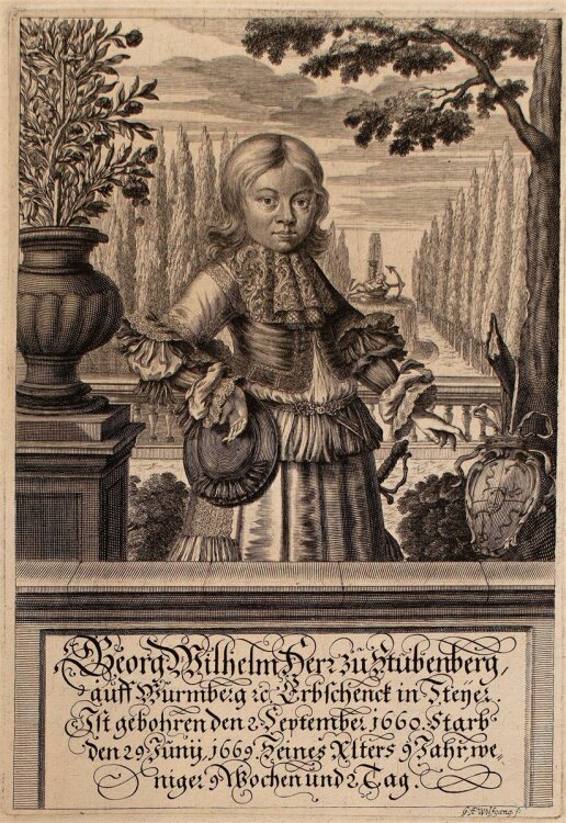 G. A. Wolfgang - Porträt Georg Wilhelm Herr zu Stubenberg - Kupferstich - o.J.