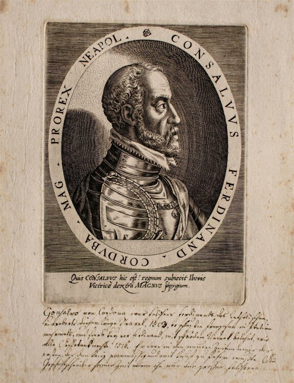 Dominicus Custos - Porträt Gonzalo Ferna´ndez de Co´rdoba - Kupferstich - o.J.