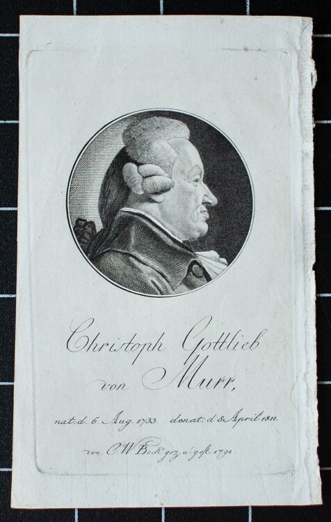 C. W. Bock - Porträt Christoph Gottlieb von Murr - Kupferstich - 1791