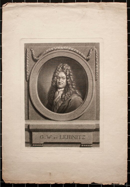 Johann Friedrich Bause - Porträt Gottfried Wilhelm Leibnitz - Kupferstich - 1775