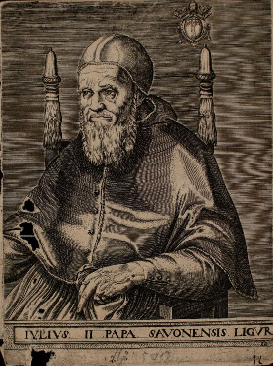 Unbekannter Künstler - Porträt Julius II Papa - Kupferstich - o.J.