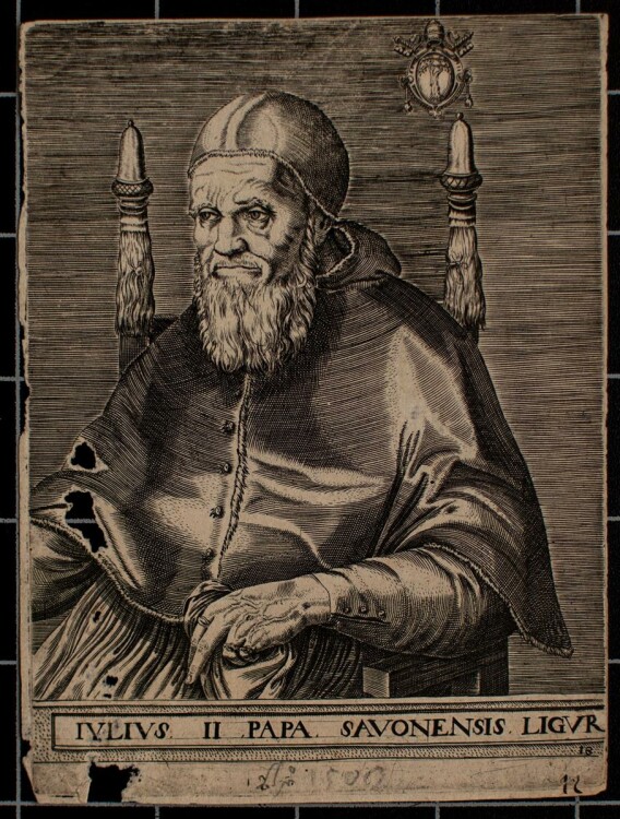 Unbekannter Künstler - Porträt Julius II Papa - Kupferstich - o.J.