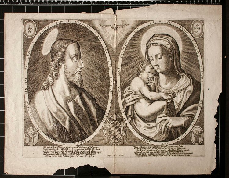 Jacob von Sandrart - Christus und Madonna - Kupferstich -...