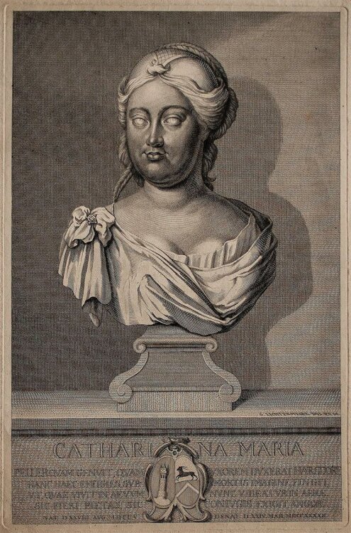 Georg Lichtensteger - Büste Catharina Maria Peller - Kupferstich - o.J.