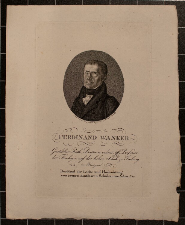 Georg Friedrich Vogel - Porträt Ferdinand Wanker - Kupferstich - o. J.