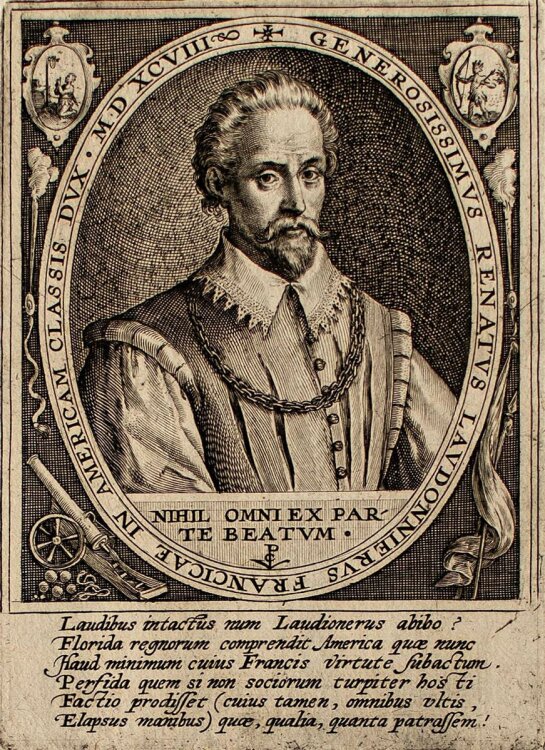 Crispijn de Passe d. Ä. - Porträt Renatus Laudonnierus - Kupferstich - o. J.