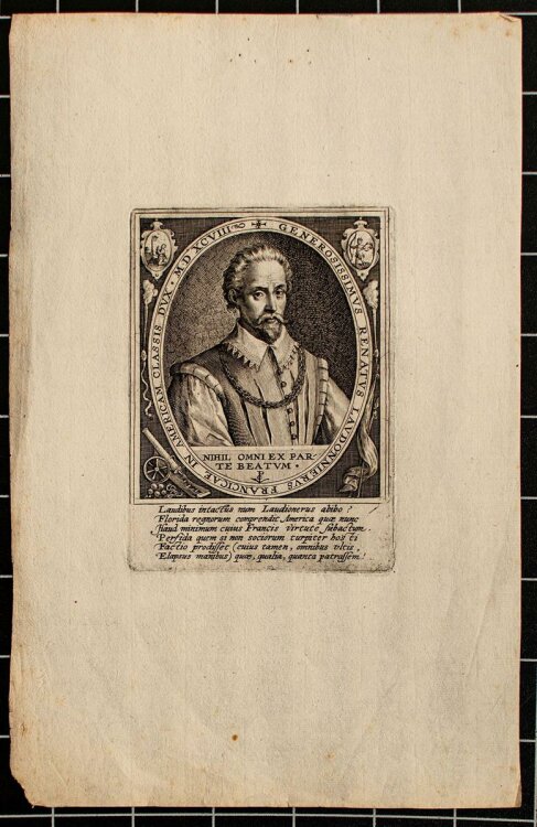 Crispijn de Passe d. Ä. - Porträt Renatus Laudonnierus - Kupferstich - o. J.
