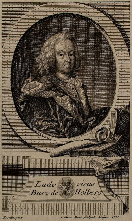 Meno Haas - Porträt Ludovicus Baro de Holberg - Kupferstich - 1775