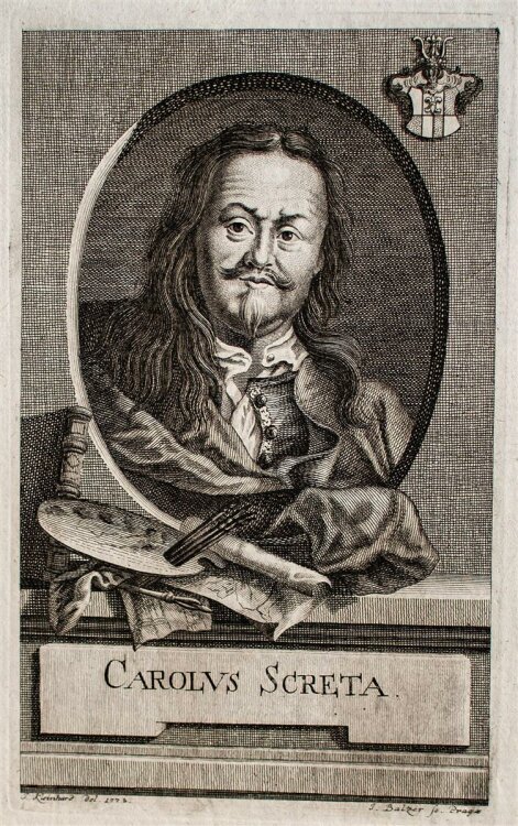 Johann Balzer - Porträt Karel Škréta - Kupferstich - o.J.