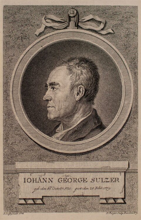 Gottfried Daniel Berger - Porträt Johann Georg Sulzer - Kupferstich - 1779