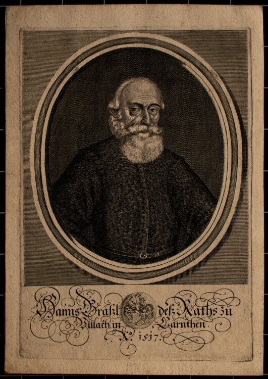 Jacob von Sandrart - Porträt Hanns Gräßl - Kupferstich - o.J.