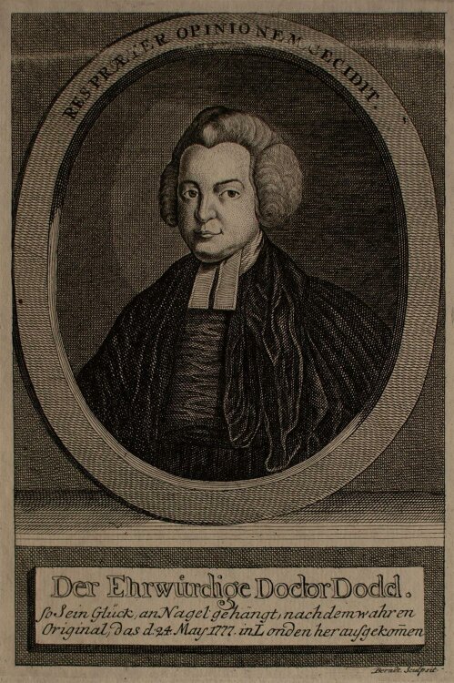 Johann Osswaldt Berndt - Porträt Ehrwürdige Doctor Dodd - Kupferstich - o.J.