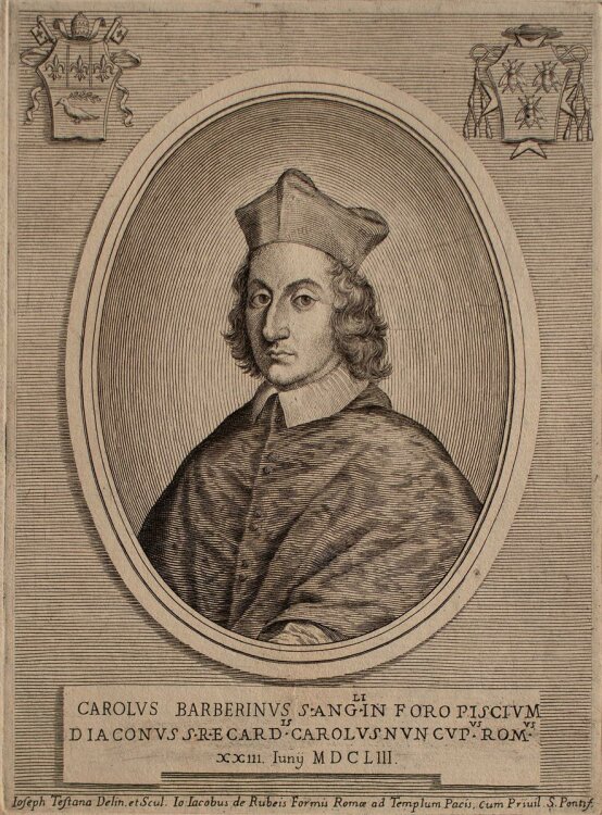 Giuseppe Maria Testana - Porträt Cardinal Carlo Barberini - Kupferstich - o.J.