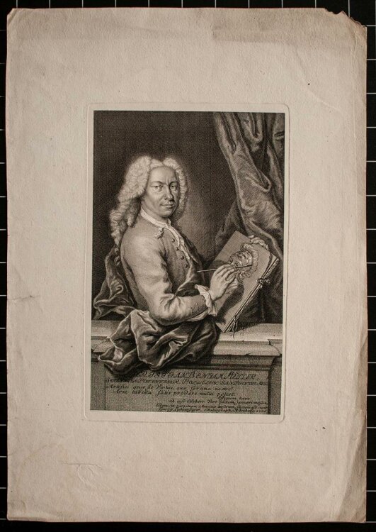 Georg Lichtensteger - Porträt Christian Benjamin Müller - Kupferstich - 1738 obi