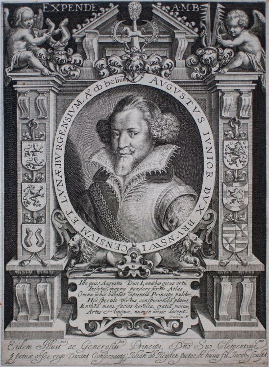 Jacob van der Heyden - Porträt Augustus II. zu Braunschweig-Wolffenbüttel - o.J. - Kupferstich