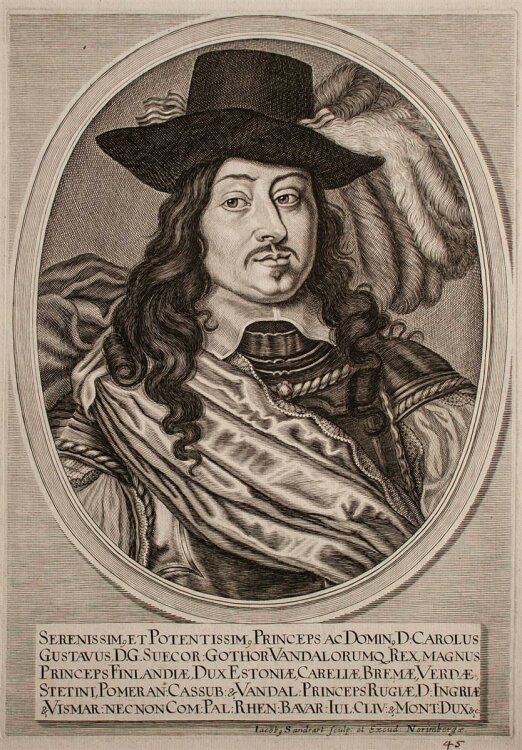 Jacob von Sandrart - Porträt Karl X. Gustav -...