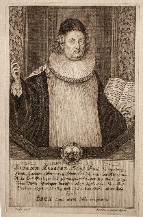 Jakob Petrus - Porträt Johann Klessen - Kupferstich - o.J. (o.bio)