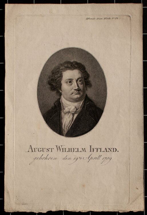 Johann Friedrich Bolt - Porträt August Wilhelm Iffland - Punktierstich - 1798