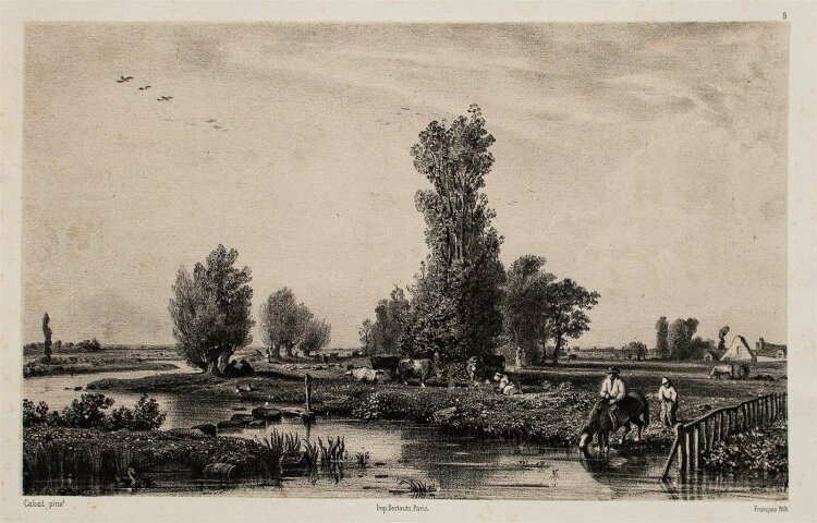 François Louis Francais - Landschaft - Lithographie nach: Cabat - o. J.