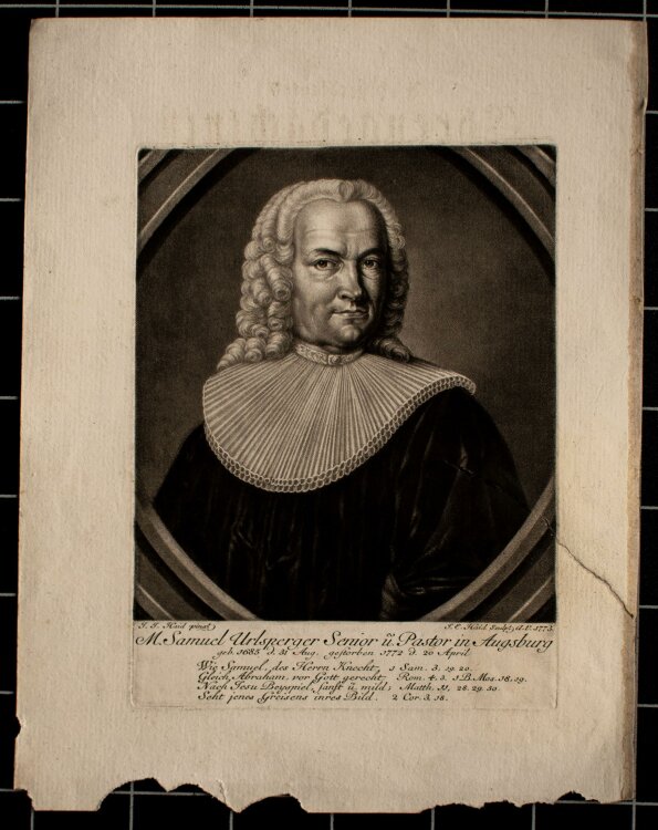 Johann Jacob Haid - Porträt Samuel Urlsperger Senior...
