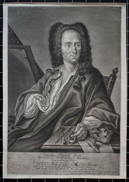 Gabriel Bodenehr - Porträt Johann Daniel Herz - Kupferstich - 1740
