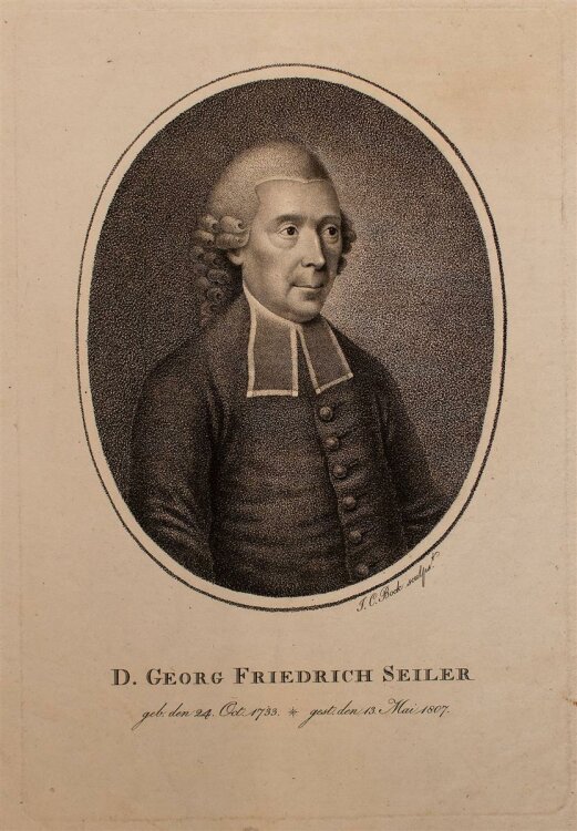 Johann Carl Bock - Porträt Georg Friedrich Seiler - Punktierstich - o.J.