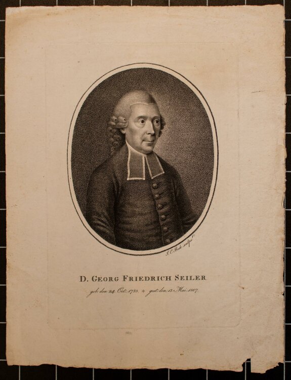 Johann Carl Bock - Porträt Georg Friedrich Seiler - Punktierstich - o.J.