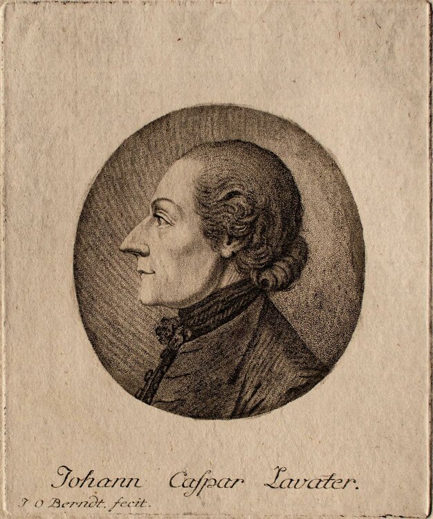 Johann Osswaldt Berndt - Porträt Johann Caspar Lavater - Punktierstich - o.J.