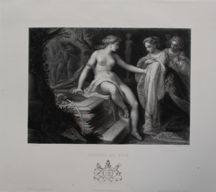 J. C. Thevenin - Susanna im  Bade - 19.Jh. - Kupferstich